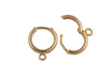 4 pcs 14k GF Hoop huggie one touch w/ open link Lever Hoop earring making, 12mm, 14mm Earring Charm Making Findings Huggies