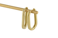 Circle Earring Round U Shaped Hoops- Solid Brass- 11x22mm- 3mm thick