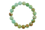 Natural Tibetian Turquoise Round Size 6mm and 8mm- Handmade In USA- approx. 7" Bracelet Crystal Bracelet