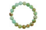Natural Tibetian Turquoise Round Size 6mm and 8mm- Handmade In USA- approx. 7" Bracelet Crystal Bracelet