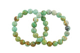 Natural Tibetian Turquoise Round Size 6mm and 8mm- Handmade In USA- approx. 7" Bracelet Crystal Bracelet