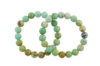 Natural Tibetian Turquoise Round Size 6mm and 8mm- Handmade In USA- approx. 7" Bracelet Crystal Bracelet