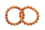 Natural Orange Aventurine Round Size 6mm and 8mm- Handmade In USA- approx. 7" Bracelet Crystal Bracelet