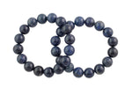 Blue Dumortierite Bracelet Smooth Round Size 6mm and 8mm Handmade In USA Natural Gemstone Crystal Bracelets - Handmade Jewelry - approx. 7"