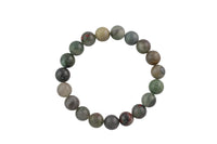 Natural Bloodstone - Bracelet Smooth Round Size 10mm and 12mm- Handmade In USA- approx. 7-7.5" Bracelet Crystal Bracelet- LGS