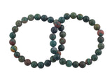 Natural Bloodstone - Bracelet Matte Round Size 10mm and 12mm- Handmade In USA- approx. 7-7.5" Bracelet Crystal Bracelet- LGS