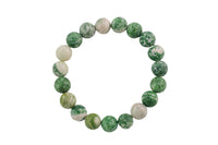 Green Spotted Jasper Round Size 6mm and 8mm- Handmade In USA- approx. 7" Bracelet Crystal Bracelet