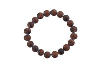 Natural Mahogany Jasper Matte Round Size 6mm and 8mm- Handmade In USA- approx. 7" Bracelet Crystal Bracelet