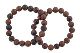 Natural Mahogany Jasper Matte Round Size 6mm and 8mm- Handmade In USA- approx. 7" Bracelet Crystal Bracelet