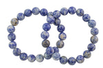 Natural Sodalite Jasper Round Size 6mm and 8mm- Handmade In USA- approx. 7" Bracelet Crystal Bracelet