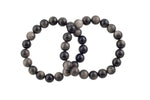 Silver/ Gold Obsidian 6mm 8mm 10mm 12mm Stretchy String Bracelet Bracelet Crystal Bracelet