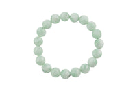 Natural Light Green Angelite Bracelet Smooth Round Size 6mm and 8mm- Handmade In USA- approx. 7" Bracelet Crystal Bracelet