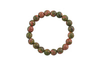 Unakite Bracelet Round Size 6mm and 8mm - Handmade In USA - Natural Gemstone Crystal Bracelets - Handmade Jewelry - approx. 7"