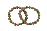 Unakite Bracelet Round Size 6mm and 8mm - Handmade In USA - Natural Gemstone Crystal Bracelets - Handmade Jewelry - approx. 7"