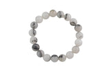 Natural Rutilated Quartz Round Size 6mm and 8mm- Handmade In USA- approx. 7" Bracelet Crystal Bracelet