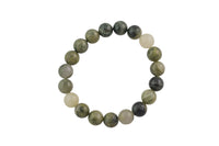 Green Rutilated Quartz Smooth Round Size 6mm and 8mm- Handmade In USA- approx. 7" Bracelet Crystal Bracelet
