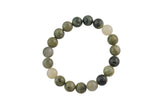 Green Rutilated Quartz Smooth Round Size 6mm and 8mm- Handmade In USA- approx. 7" Bracelet Crystal Bracelet