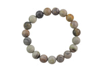 Silver Picasso Jasper Smooth Round Size 6mm and 8mm- Handmade In USA- approx. 7" Bracelet Crystal Bracelet