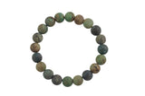 Natural Mongolian Jade - Bracelet Matte Round Size 10mm and 12mm- Handmade In USA- approx. 7-7.5" Bracelet Crystal Bracelet- LGS