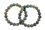 Natural Mongolian Jade - Bracelet Matte Round Size 10mm and 12mm- Handmade In USA- approx. 7-7.5" Bracelet Crystal Bracelet- LGS