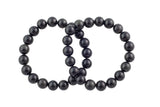 Black Tourmaline Bracelet Round Size 6mm and 8mm- Handmade In USA Natural Gemstone Bracelets - Handmade Jewelry - approx. 7"