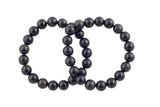 Black Tourmaline Bracelet Round Size 6mm and 8mm- Handmade In USA Natural Gemstone Bracelets - Handmade Jewelry - approx. 7"