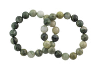 Green Rutilated Quartz Faceted Round Size 6mm and 8mm- Handmade In USA- approx. 7" Bracelet Crystal Bracelet