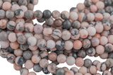 Natural Light Pink Zebra Jasper Beads Grade AAA in Round-Full Strand 15.5 inch Strand AAA Quality Smooth Gemstone Beads