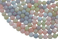 Morganite - JADE Smooth Round- 6mm 8mm 10mm 12mm-Full Strand 15.5 inch Strand AAA Quality