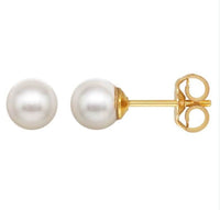 Dainty Freshwater Pearl Stud AAA Quality- Gold Filled Disc Earring Stud- 14/20 Gold Filled- USA Product- 3mm- 12mm