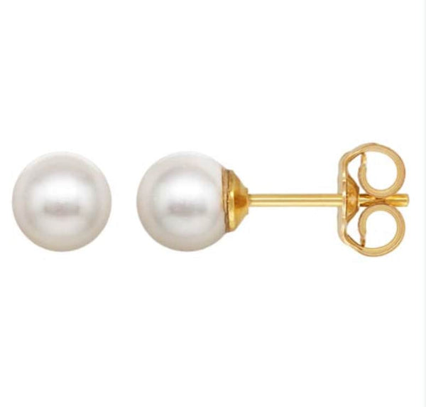 Dainty Freshwater Pearl Stud AAA Quality- Gold Filled Disc Earring Stud- 14/20 Gold Filled- USA Product- 3mm- 12mm