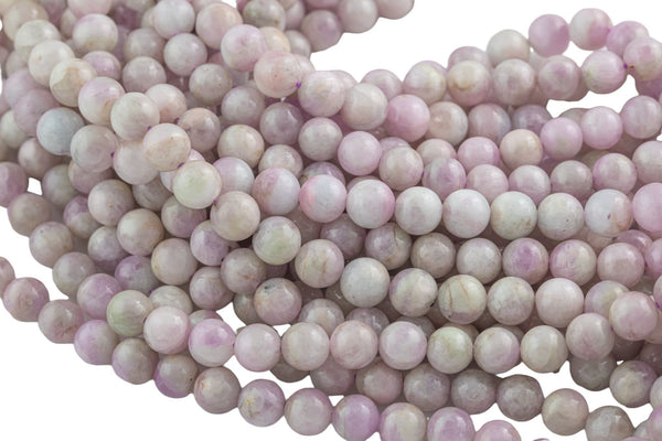 Natural Kunzite High Quality in Round, 6mm, 8mm, 10mm Smooth Gemstone Beads