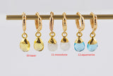 18K Gold Natural Gemstone Earrings, WATERPROOF, Handmade Jewelry Mothers Day Gift, Trend Colorful Earrings, Perfect gift for her