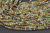 Natural Genuine Turquoise Beads - Full Strands-15.5 inches-4mm Nice Size Hole- Diamond Cutting,High Facets-Nice and Sparkly-Faceted Round