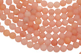 Plum Peach Jade, High Quality in Matte Round, 6mm, 8mm, 10mm, 12mm -Full Strand 15.5 inch Strand