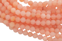 Plum Peach Jade, High Quality in Matte Round, 6mm, 8mm, 10mm, 12mm -Full Strand 15.5 inch Strand