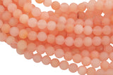 Plum Peach Jade, High Quality in Matte Round, 6mm, 8mm, 10mm, 12mm -Full Strand 15.5 inch Strand