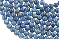 Natural Kyanite Beads, Round, Full Strand 8mm, 10mm AAA Quality Smooth Gemstone Beads