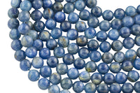 Natural Kyanite Beads, Round, Full Strand 8mm, 10mm AAA Quality Smooth Gemstone Beads