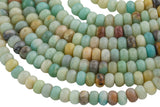 Natural AMAZONITE faceted roundel sizes 4mm, 6mm, 8mm and 10mm- Full 15.5 Inch Strand- Gemstone Beads