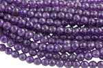 Natural Amethyst Beads Faceted Round Beads 4mm, 6mm, 8mm, 10mm, 12mm -Full Strand 15.5 inch Strand Gemstone Beads