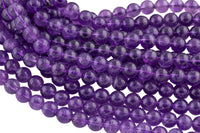 Natural AA AMETHYST Gemstone Beads Round - Medium Dark Color AAA Quality Smooth Gemstone Beads