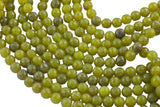 Natural Diamond Cut Olive Jade 6mm 8mm 10mm Round Beads 15.5" Strand Gemstone Beads