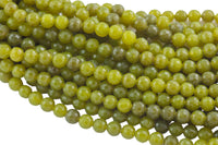 Natural Diamond Cut Olive Jade 6mm 8mm 10mm Round Beads 15.5" Strand Gemstone Beads