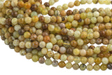 Natural Flower Yellow Opal - Round- 6mm, 8mm, 10mm, 12mm, 14mm- Full 15.5 Inch Strand AAA Quality Gemstone Beads