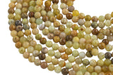 Natural Flower Yellow Opal - Round- 6mm, 8mm, 10mm, 12mm, 14mm- Full 15.5 Inch Strand AAA Quality Gemstone Beads