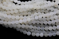 Natural Matte Moonstone Jade - Full Strand 15.5 inch Strand - 8mm 10mm 12mm Gemstone Beads