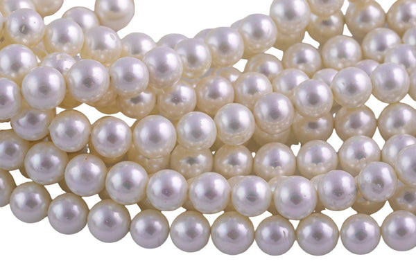 Natural Shell Pearls - Mother of pearl - Round- 6mm 8mm 10mm 12mm 14mm Gemstone Beads Shell Beads