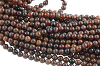 Natural Hessonite Garnet, High Quality in Round, 4mm, 6mm, 8mm, 10mm, 12mm Smooth Gemstone Beads