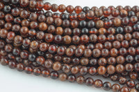 Natural Hessonite Garnet, High Quality in Round, 4mm, 6mm, 8mm, 10mm, 12mm Smooth Gemstone Beads